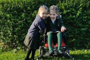 Aoibheann (right) with one of her younger sisters